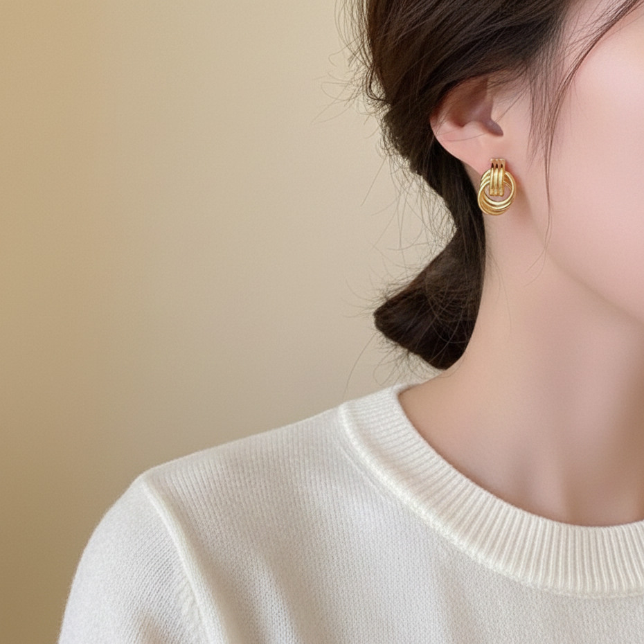 Entrelacée, boucles d'oreilles