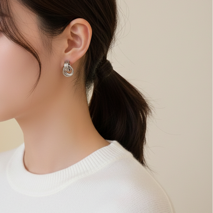 Entrelacée, boucles d'oreilles