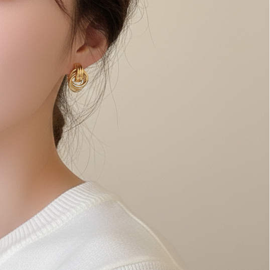 Entrelacée, boucles d'oreilles