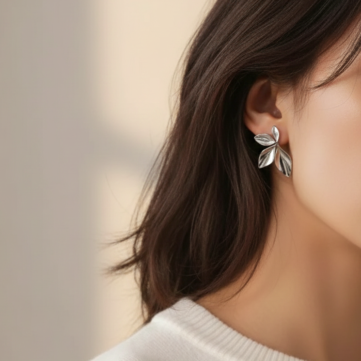 Organique, boucles d'oreilles